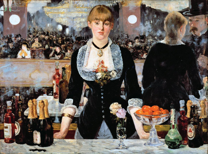 前100幅世界名画（四十八）-马奈《福利・贝热尔的吧台》 马奈油画作品-法国