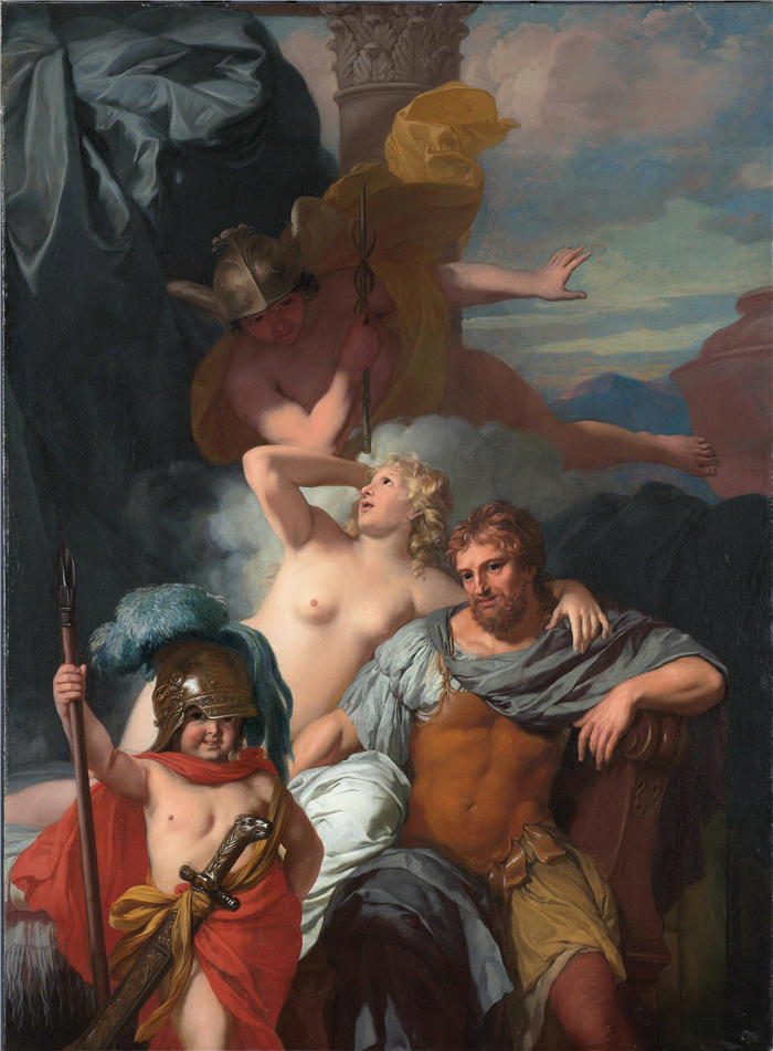 杰拉德·德·莱雷瑟（Gerard de Lairesse，荷兰画家）高清作品-《水星命令 Calypso 释放奥德修斯 (C. 1680)》