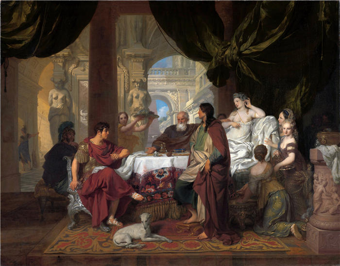 杰拉德·德·莱雷瑟(Gerard de Lairesse,荷兰画家)高清作品-《克娄巴特拉的宴会(c. 1675 - c. 1680)》