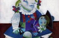 前500幅世界名画-毕加索作品《玛雅和她的娃娃的肖像》