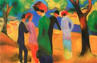 前500幅世界名画-奥古斯特·麦克的《绿夹克女郎》