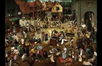 前500幅世界名画-勃鲁盖尔的《在节庆间隔期的争斗》作品