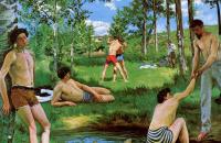 前500幅世界名画--让·弗雷德里克·巴齐勒 《沐浴者（夏日场景）》