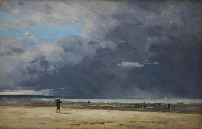 欧仁·布丁(Eugène Boudin,法国画家)高清作品-《玛丽·巴斯多维尔 (1860-65)》