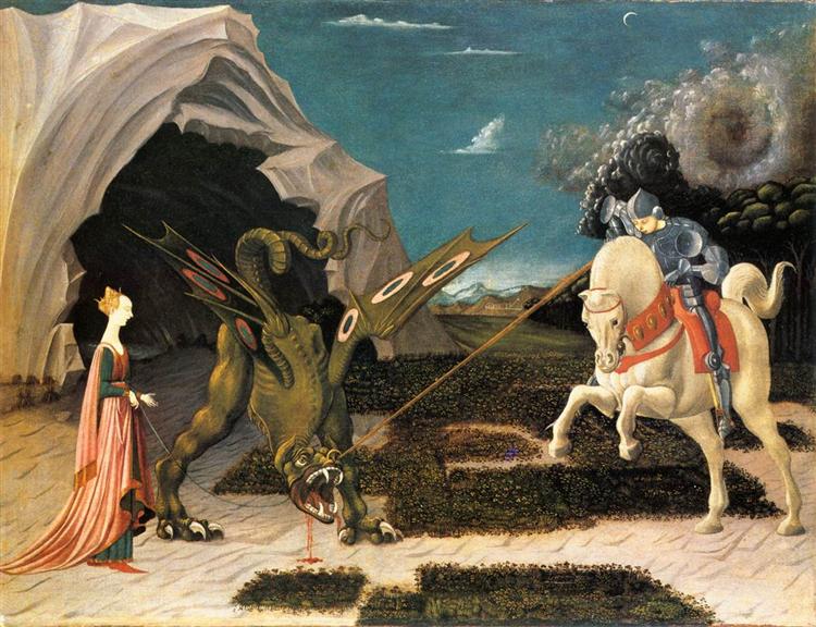前100幅世界名画（四十）保罗·乌切洛作品 《圣乔治与龙》