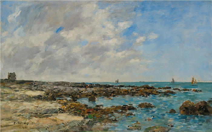 欧仁·布丁(Eugène Boudin,法国画家)高清作品-《勒克鲁瓦西,波德海 (1897)》