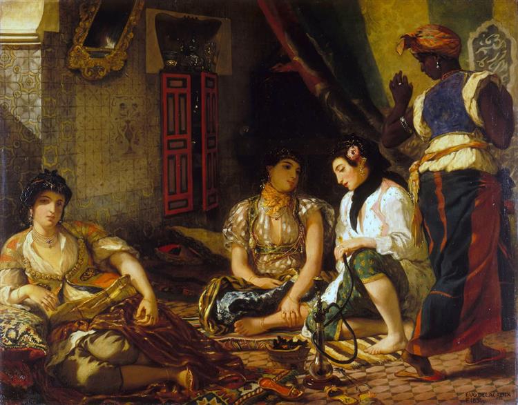前100幅世界名画（八十九）-《房间内的阿尔及尔妇女》 德拉克洛瓦油画-法国