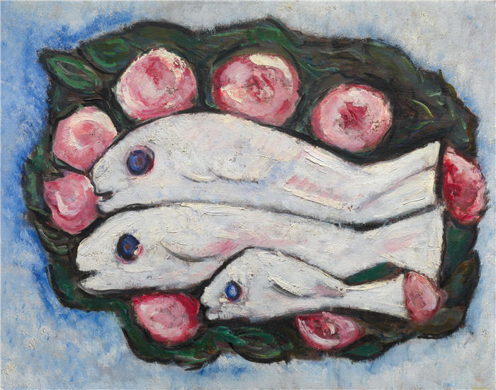 马斯登·哈特利（Marsden Hartley，美国画家）高清作品-《沉默的宴会（1935 年和 1936 年）》