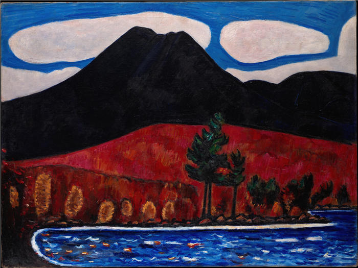马斯登·哈特利（Marsden Hartley，美国画家）高清作品-《卡塔丁山（缅因州），秋季（1939–40）》
