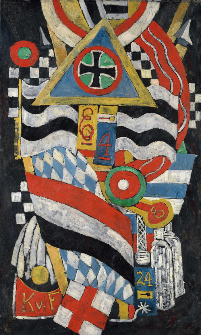 马斯登·哈特利（Marsden Hartley，美国画家）高清作品-《德国军官的肖像（1914 年）》