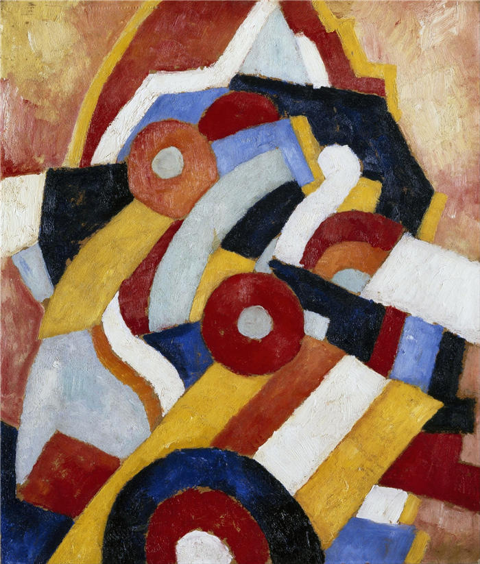 马斯登·哈特利（Marsden Hartley，美国画家）高清作品-《抽象（大约 1914 年）》