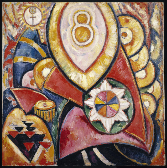 马斯登·哈特利（Marsden Hartley，美国画家）高清作品-《绘画 No. 48 (1913)》