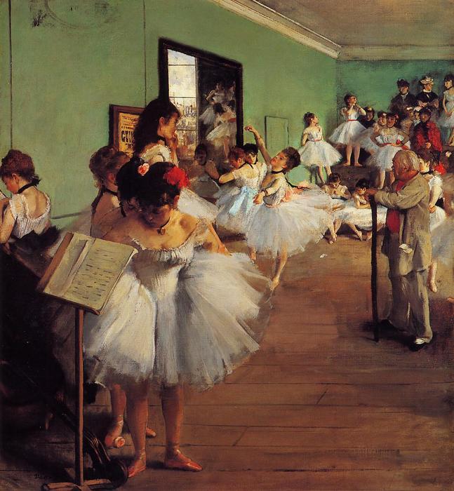 前500幅世界名画-《舞蹈课》 埃德加·德加 - 布面油画