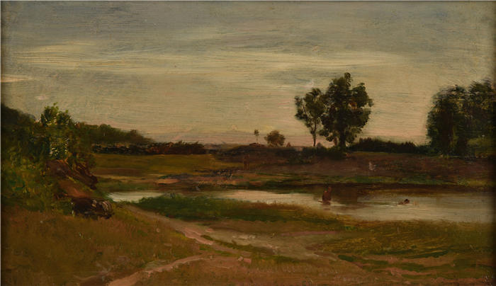 查尔斯·弗朗索瓦·杜比尼(Charles-Francois Daubigny,法国画家)高清作品-《Étang d'Optevoz》
