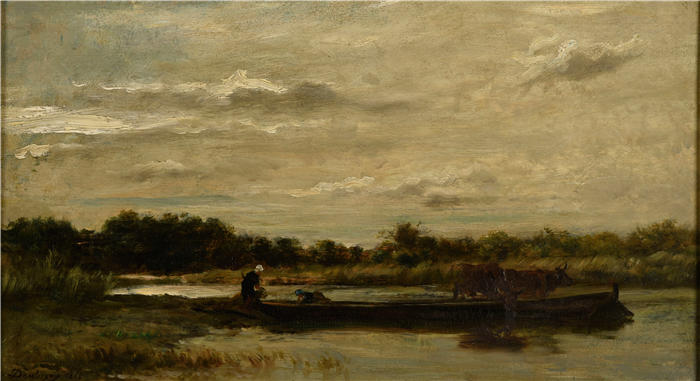 查尔斯·弗朗索瓦·杜比尼(Charles-Francois Daubigny,法国画家)高清作品-《勒巴克 (1866)》