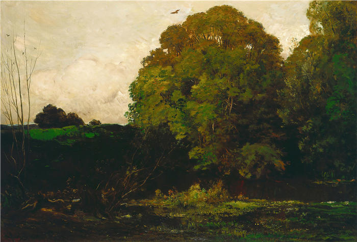 查尔斯·弗朗索瓦·杜比尼(Charles-Francois Daubigny,法国画家)高清作品-《Morvan 的池塘 (1869)》