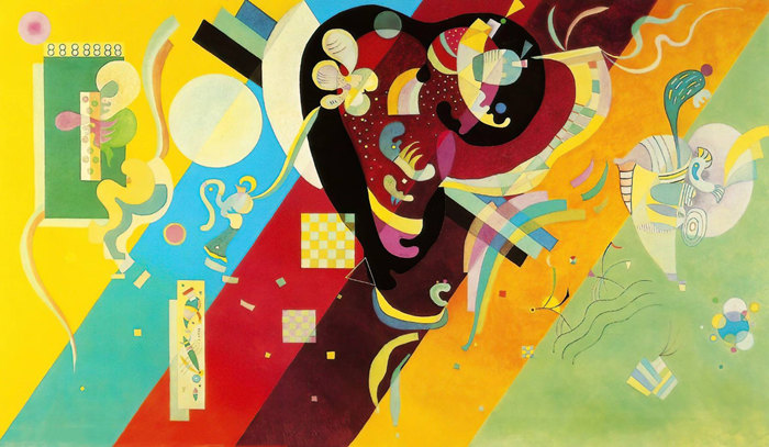 前500幅世界名画-“组合物九” Wassily Kandinsky - 布面油画 - 113 x 195 cm