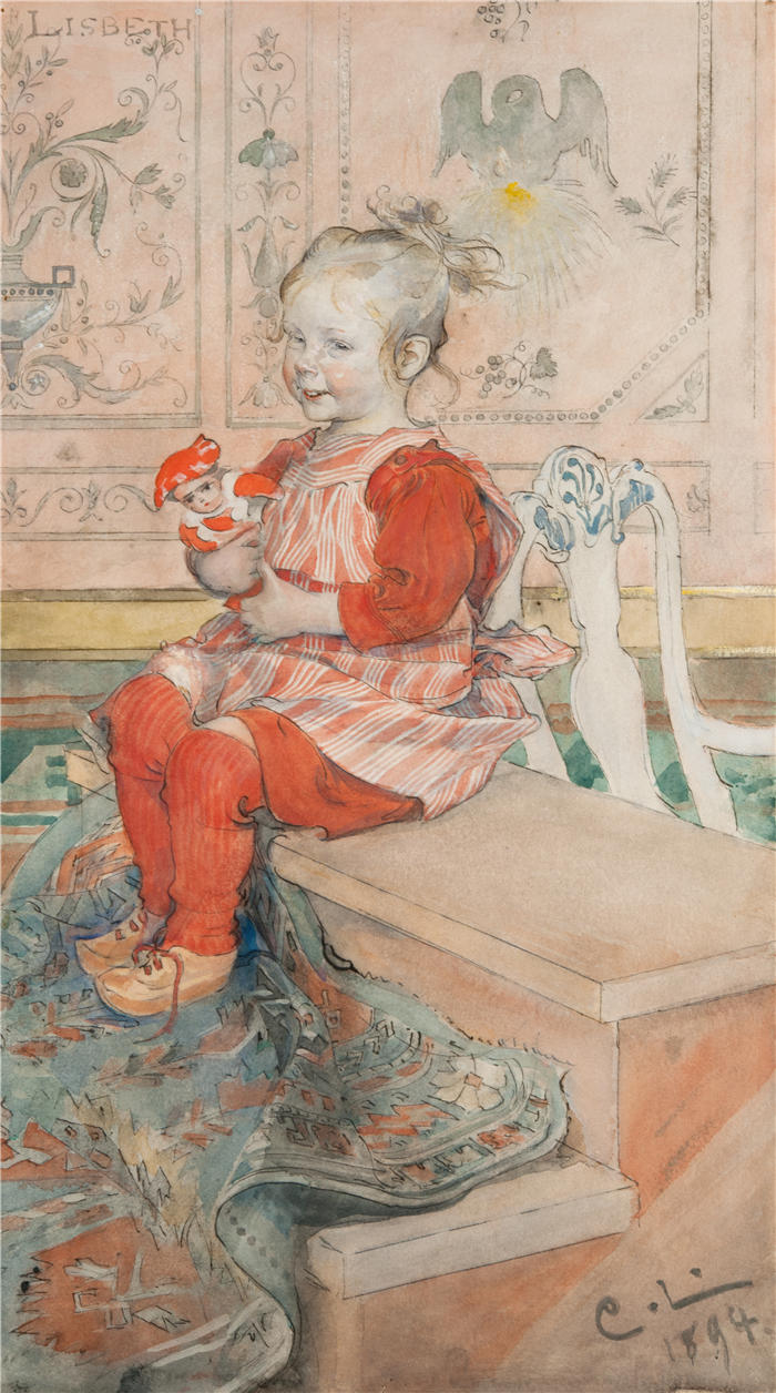 卡尔·拉尔森（ Carl Larsson，瑞典画家）高清作品-《利斯贝丝 (1894)》