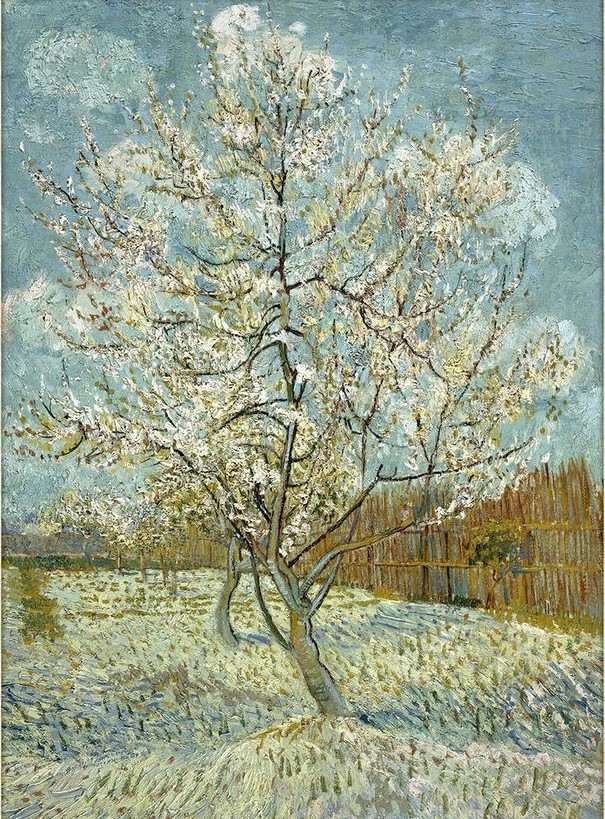 前1000幅世界名画-<a href=https://www.kuhw.com/e/tags/?tagid=139 target=_blank class=infotextkey>梵高</a>【粉红色的桃花树】作品--  荷兰