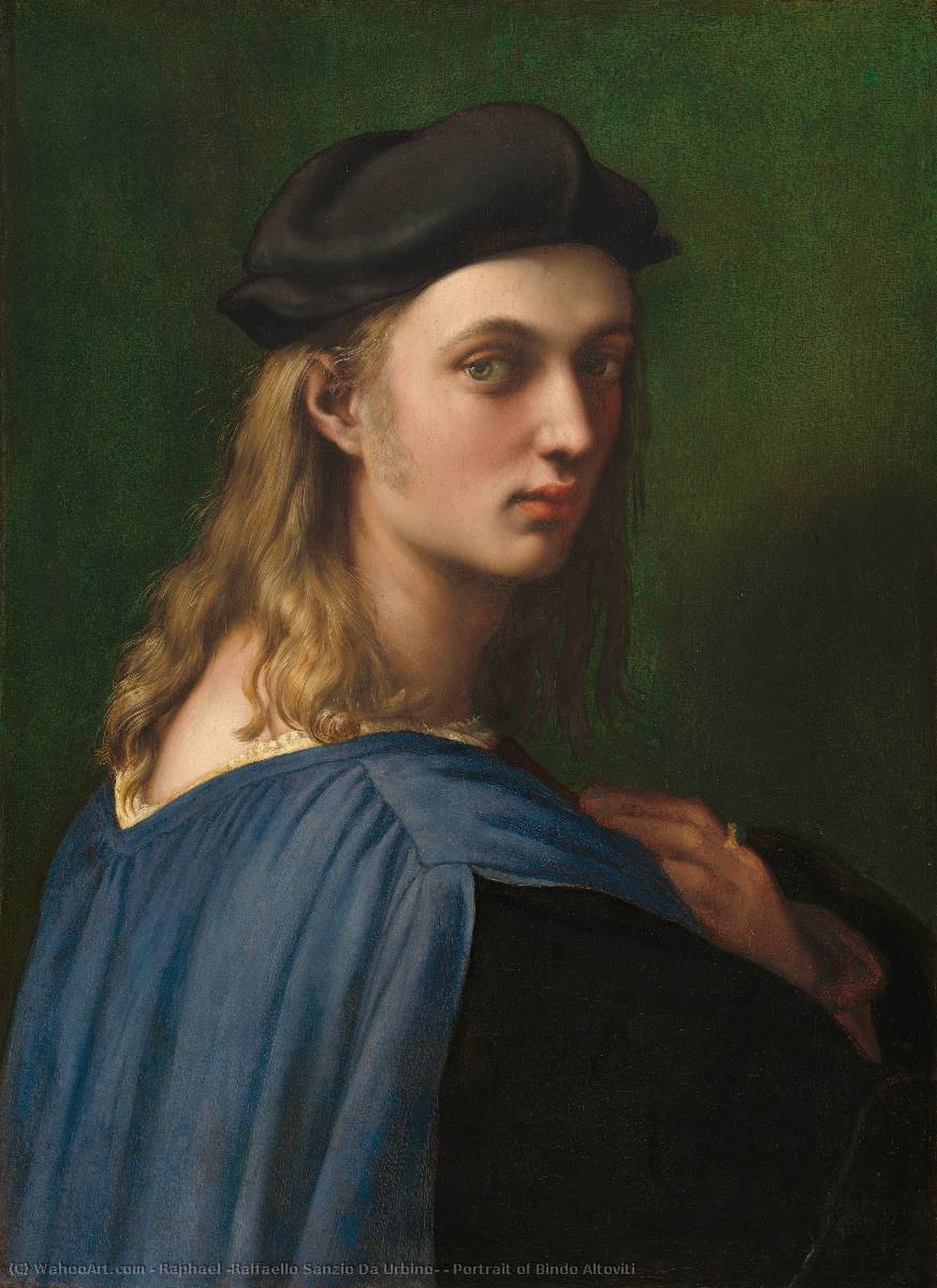 前500幅世界名画-《宾多·阿尔托维蒂的肖像》 拉斐尔 (Raffaello Sanzio Da Urbino) - 油 - 60 x 44 cm