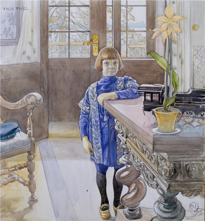 卡尔·拉尔森（ Carl Larsson，瑞典画家）高清作品-《泰格泰尔的肖像（1915 年）》