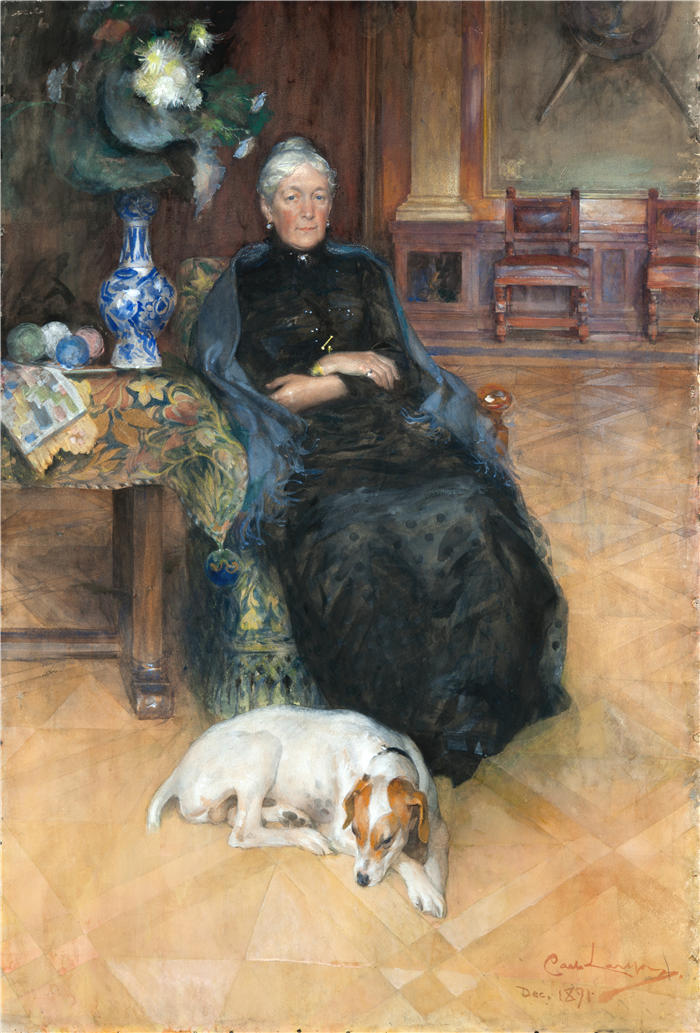卡尔·拉尔森( Carl Larsson,瑞典画家)高清作品-《哥蒂尔达·菲尔斯滕贝格 (1891)》