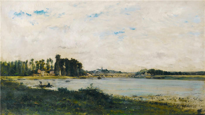 查尔斯·弗朗索瓦·杜比尼(Charles-Francois Daubigny,法国画家)高清作品-《康弗兰斯(1873)》