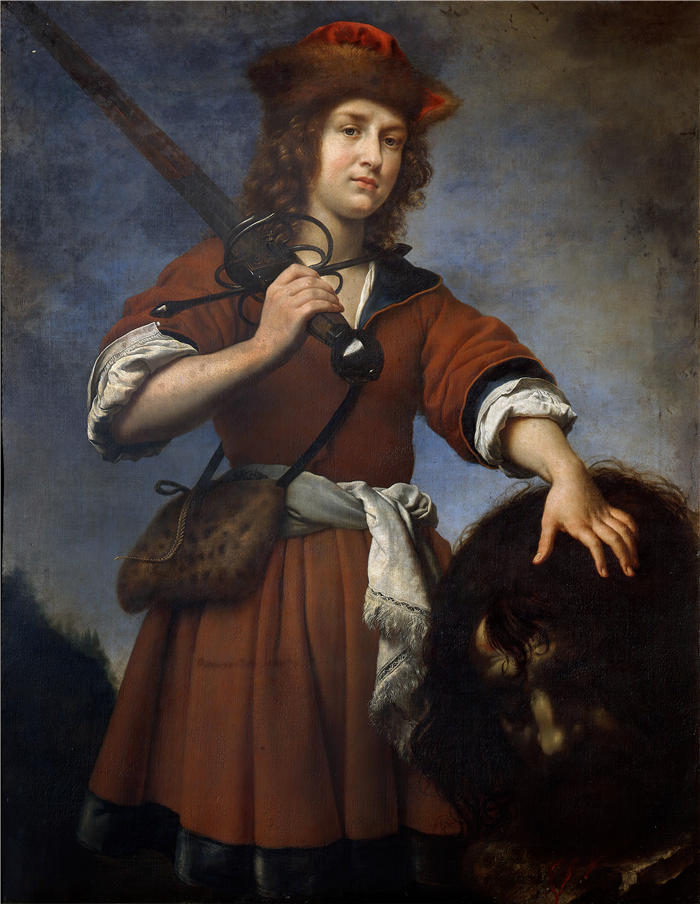 卡洛·多尔奇（Carlo Dolci，意大利画家）高清作品-《大卫与歌利亚的头（1670）》