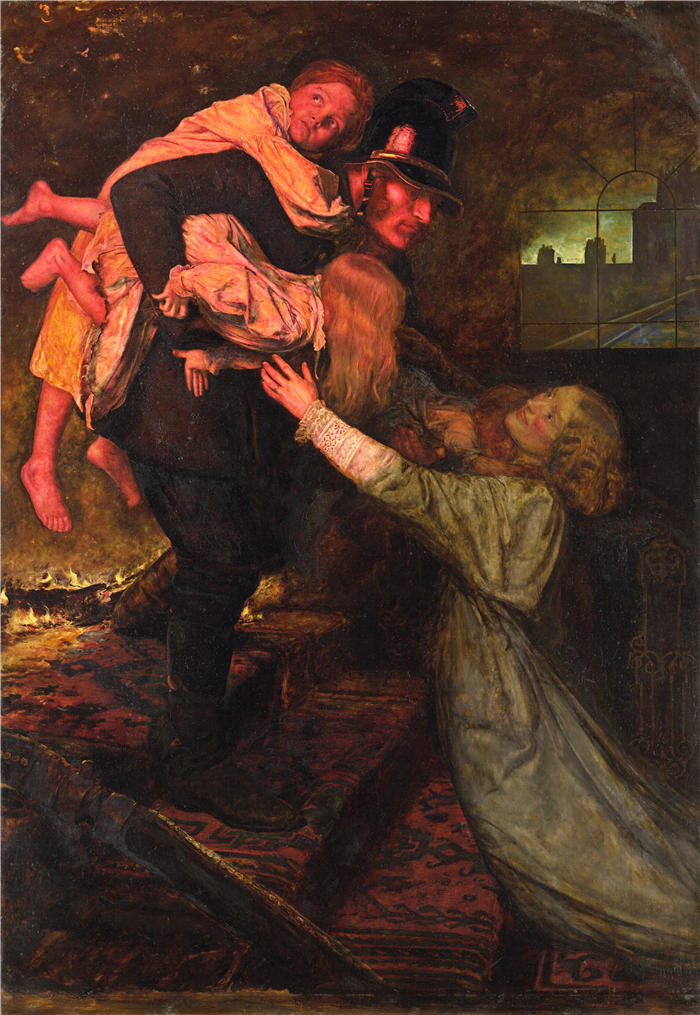 约翰·埃弗里特·米莱斯（John Everett Millais，英国画家）高清作品-《营救》