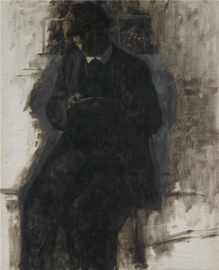 威廉·哈默修伊(Vilhelm Hammershøi,丹麦画家)高清作品-《硬币收藏家的研究》