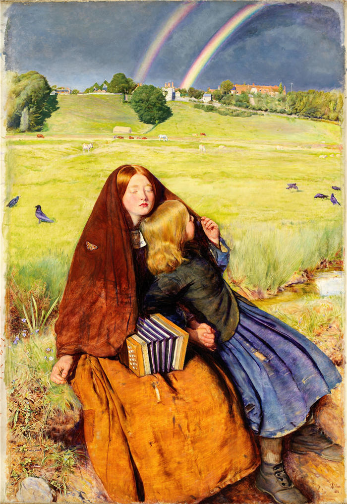 约翰·埃弗里特·米莱斯（John Everett Millais，英国画家）高清作品-《盲女 (1856)》