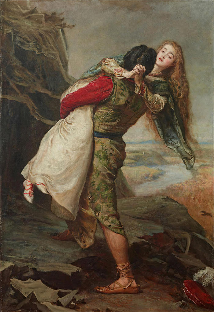 约翰·埃弗里特·米莱斯（John Everett Millais，英国画家）高清作品-《爱的王冠 (1875)》