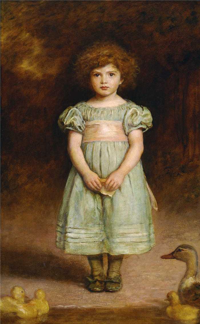 约翰·埃弗里特·米莱斯（John Everett Millais，英国画家）高清作品-《小鸭子》