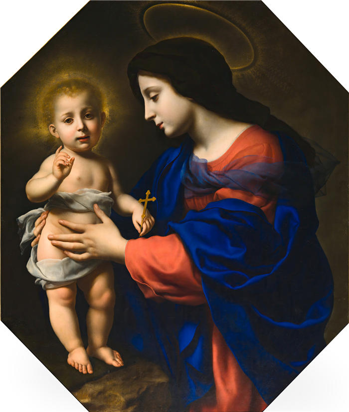 卡洛·多尔奇（Carlo Dolci，意大利画家）高清作品-《麦当娜和孩子（1651）》