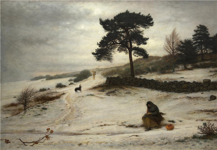 约翰·埃弗里特·米莱斯（John Everett Millais，英国画家）高清作品-《吹你的寒风（1892）》