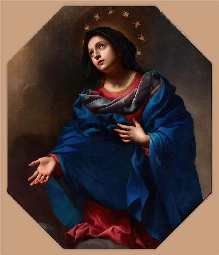 卡洛·多尔奇（Carlo Dolci，意大利画家）高清作品-《荣耀中的麦当娜（1665-1675）》