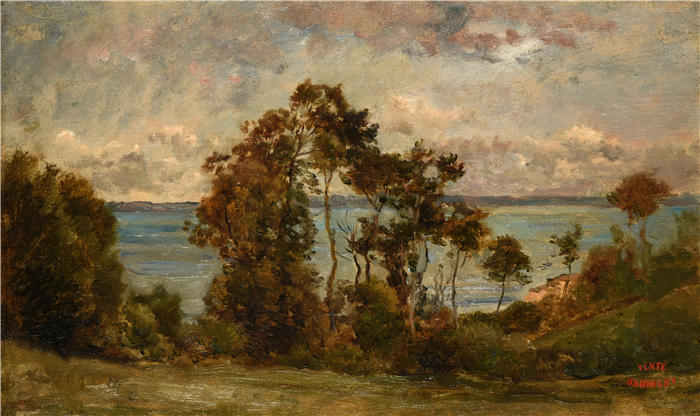 查尔斯·弗朗索瓦·杜比尼（Charles-Francois Daubigny，法国画家）高清作品-《维勒维尔山顶目录标题景观》