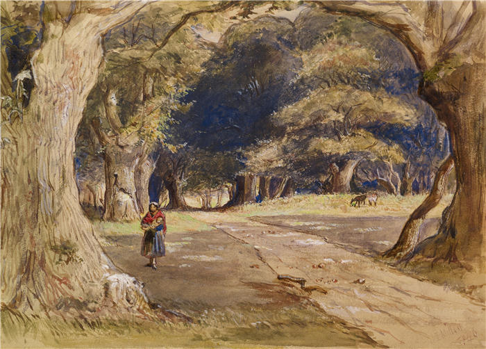 约翰·埃弗里特·米莱斯（John Everett Millais，英国画家）高清作品-《吉普赛人 (1846)》