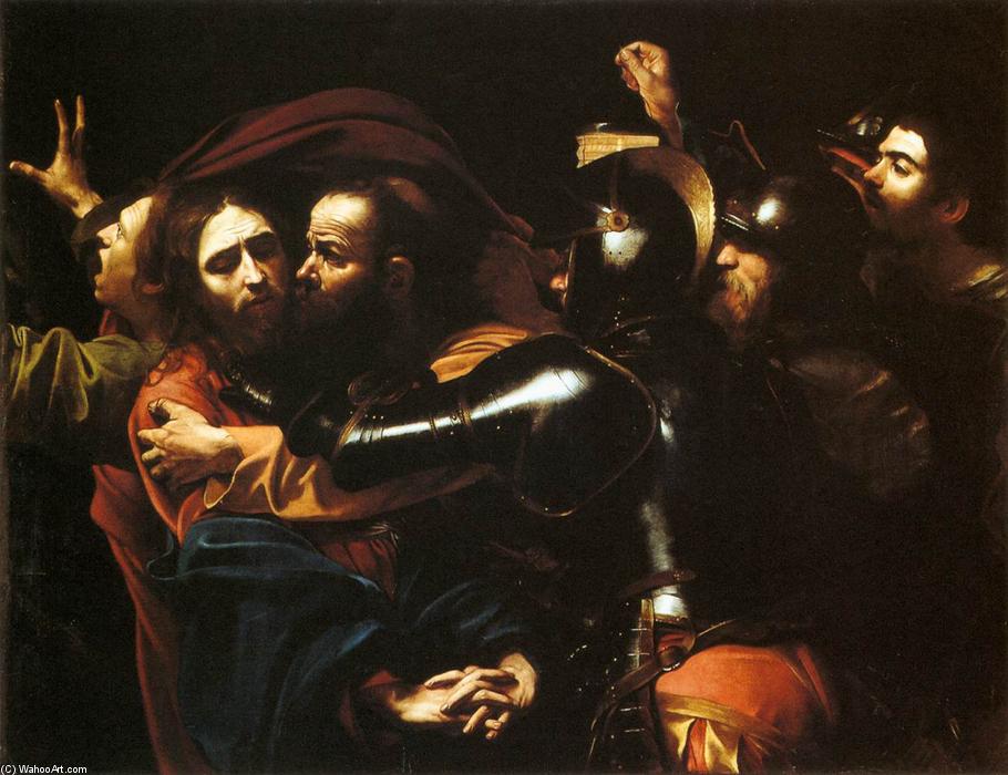 前500幅世界名画-“接受基督” 卡拉瓦乔 (Michelangelo Merisi) - 布面油画 - 134 x 170 cm