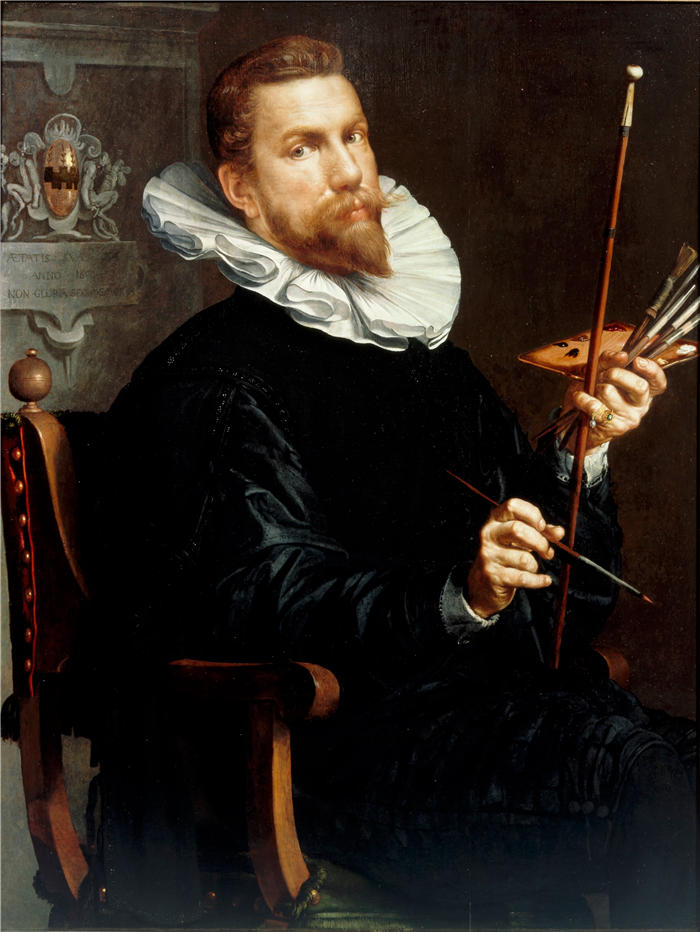 约阿希姆·维特维尔（Joachim Wtewael，荷兰画家）高清作品-《自画像 (1601)》