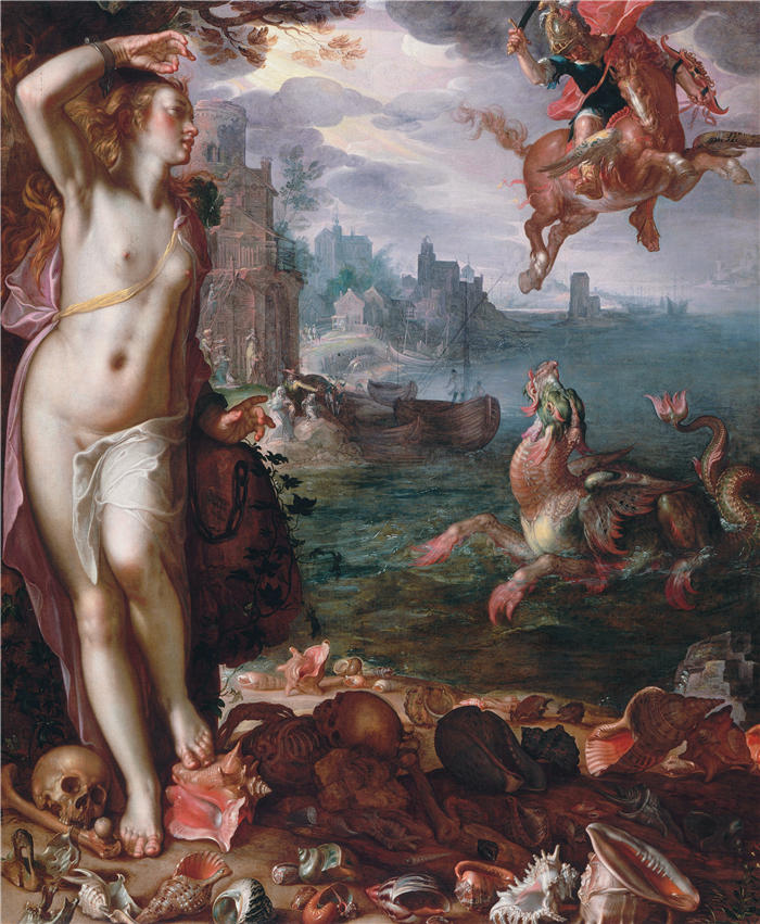 约阿希姆·维特维尔（Joachim Wtewael，荷兰画家）高清作品-《英仙座释放仙女座 (1611)》