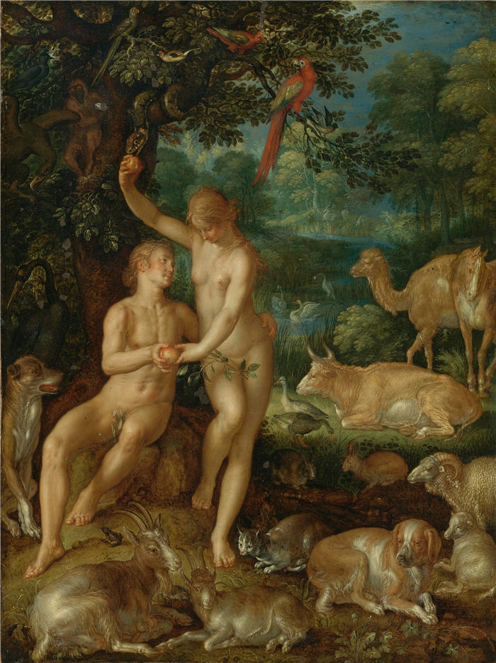 约阿希姆·维特维尔（Joachim Wtewael，荷兰画家）高清作品-《亚当和夏娃》