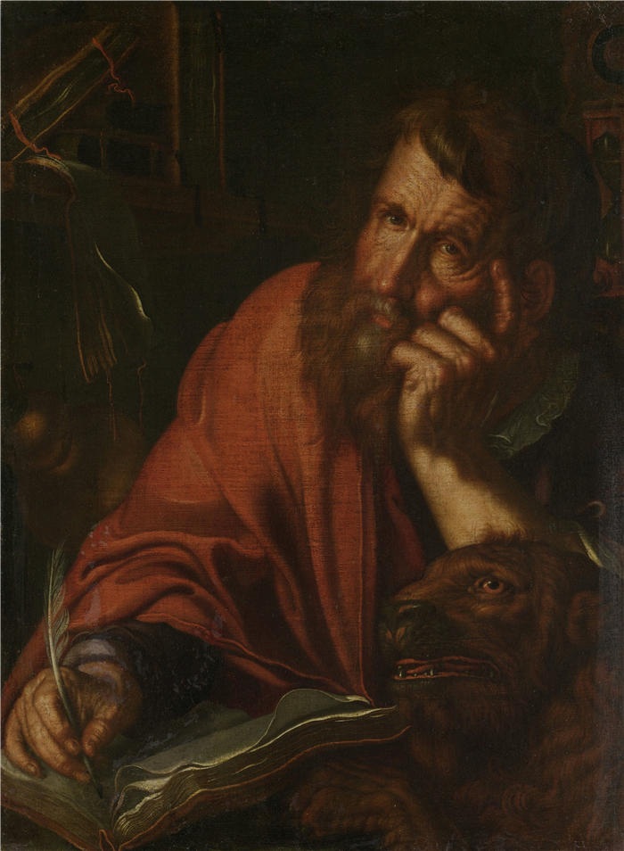 约阿希姆·维特维尔（Joachim Wtewael，荷兰画家）高清作品-《福音传教士圣马克 (1610 - 1615)》
