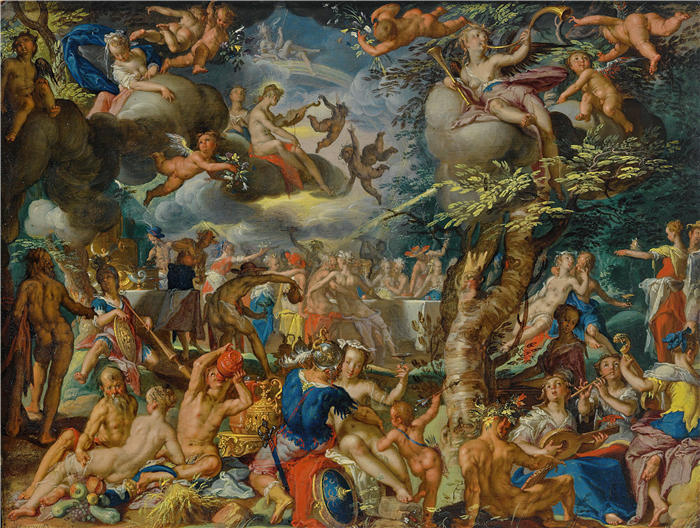 约阿希姆·维特维尔（Joachim Wtewael，荷兰画家）高清作品-《众神的宴会》