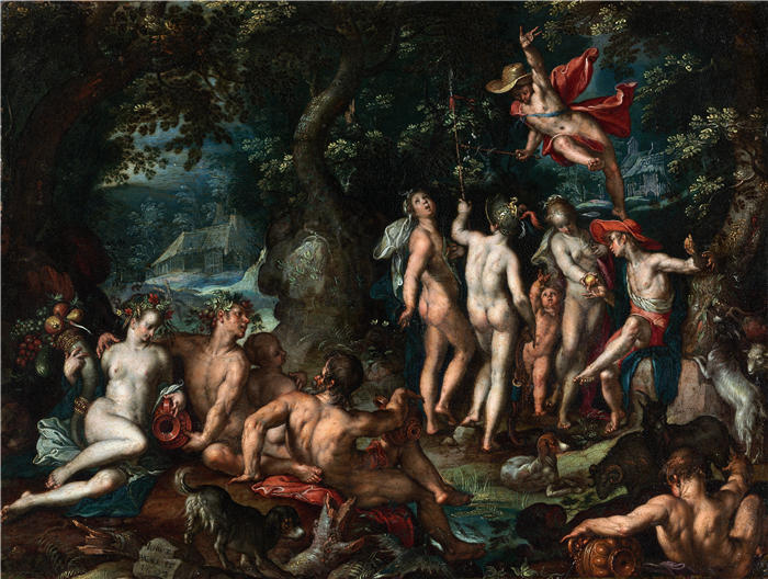 约阿希姆·维特维尔（Joachim Wtewael，荷兰画家）高清作品-《巴黎的审判（1602）》