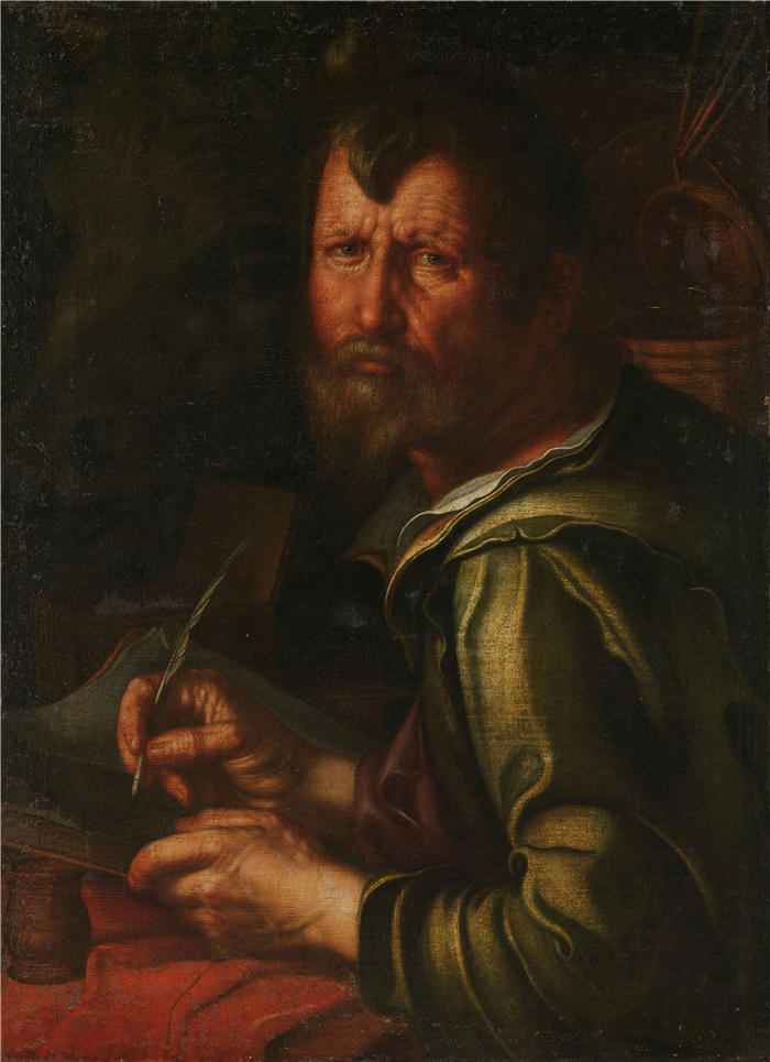 约阿希姆·维特维尔（Joachim Wtewael，荷兰画家）高清作品-《福音传道者圣路加 (1610 - 1615)》