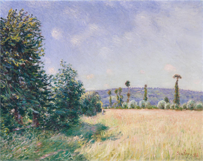 阿尔弗雷德·西斯利(Alfred Sisley,法国画家)高清作品-《晨光中的萨赫斯草地(1894 年)》
