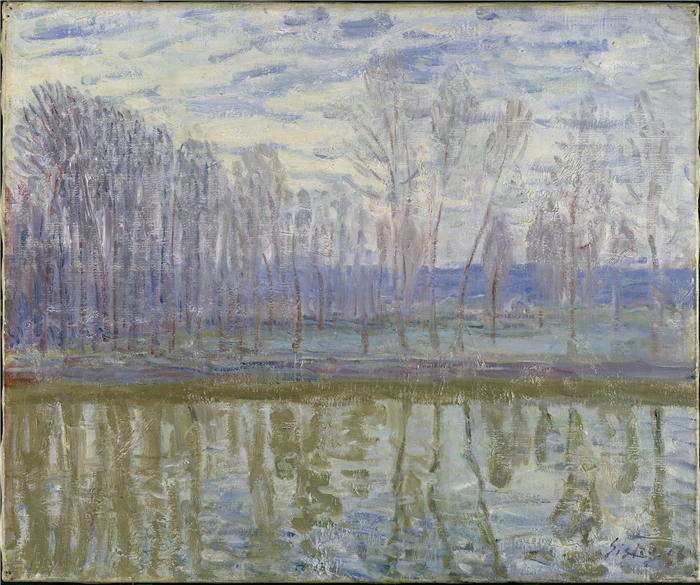 阿尔弗雷德·西斯利(Alfred Sisley,法国画家)高清作品-《海岸 (1896)》