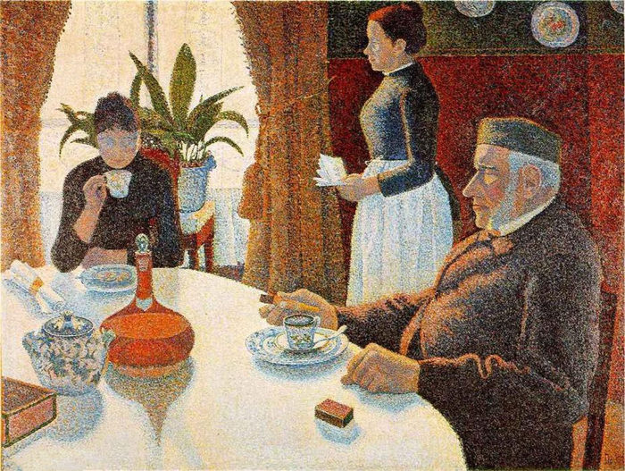 前500幅世界名画-“早餐（餐厅）” Paul Signac - 布面油画 - 89 x 115 cm