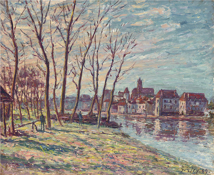 阿尔弗雷德·西斯利(Alfred Sisley,法国画家)高清作品-《莫雷特视图(1889)》